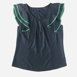 Gap Top With Ruffled Sleeves